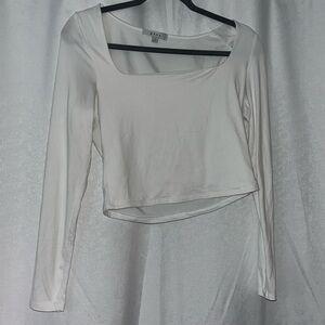 White Cropped Long Sleeve